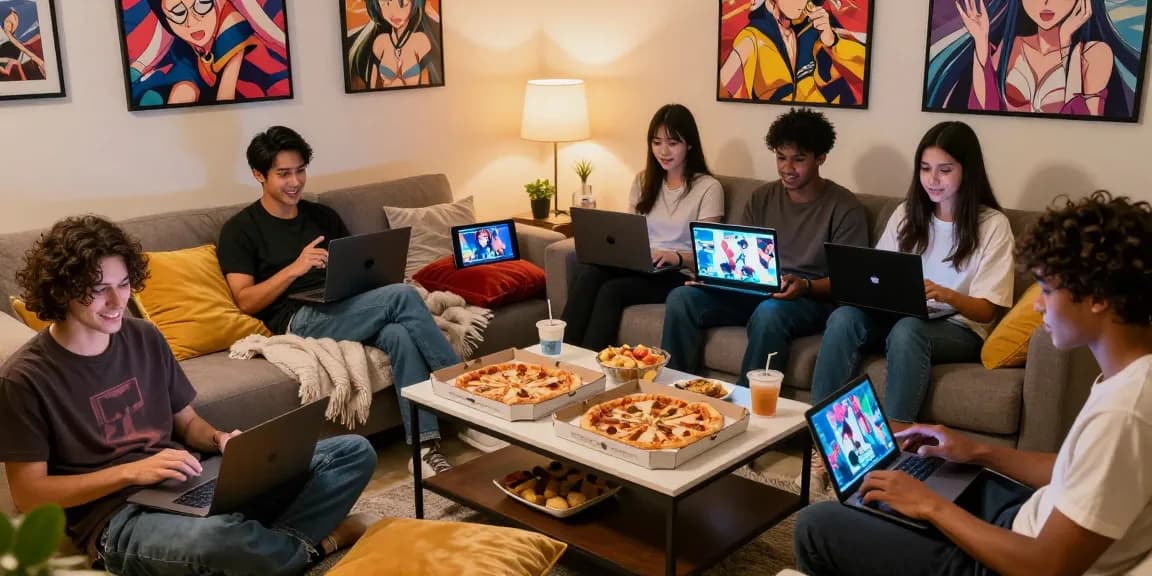 Players enjoying a diverse range of hentai games in a cozy living room setting.