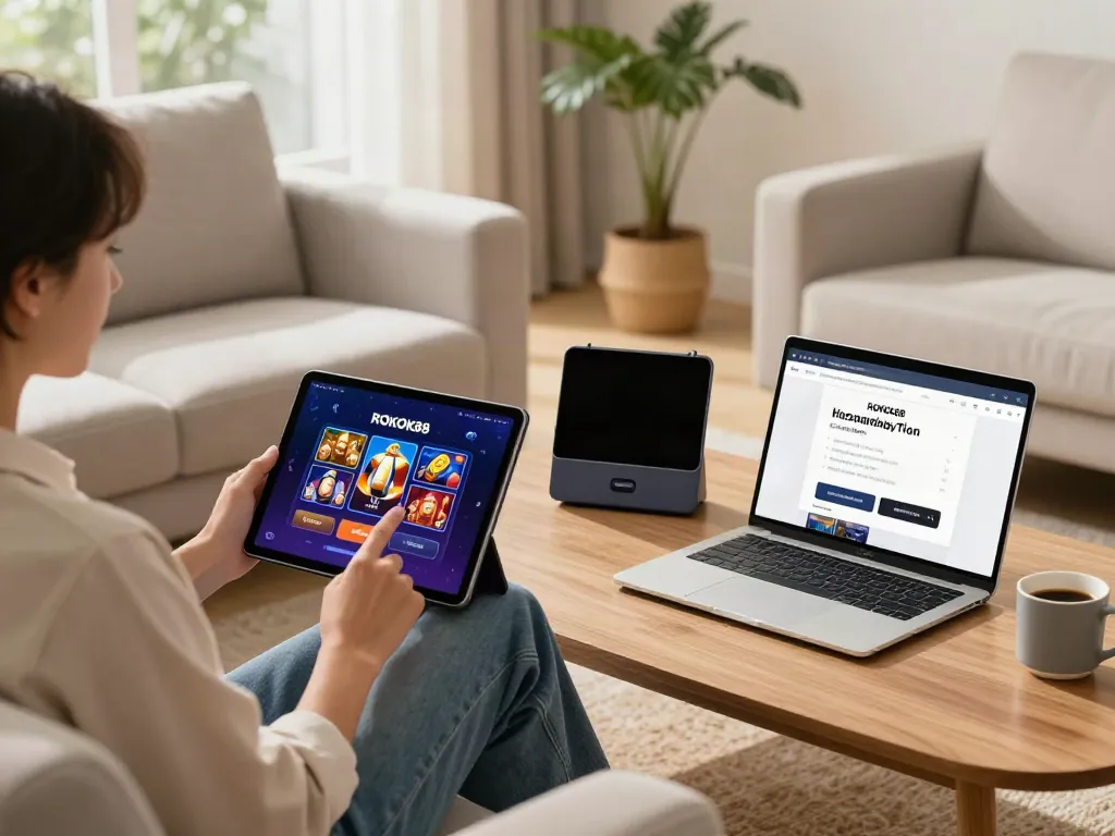 Explore rokok88 slot games on multiple devices in a cozy setting.
