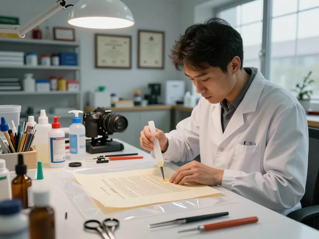 Professional document restoration using safe methods for Bóc giấy ép plastic.