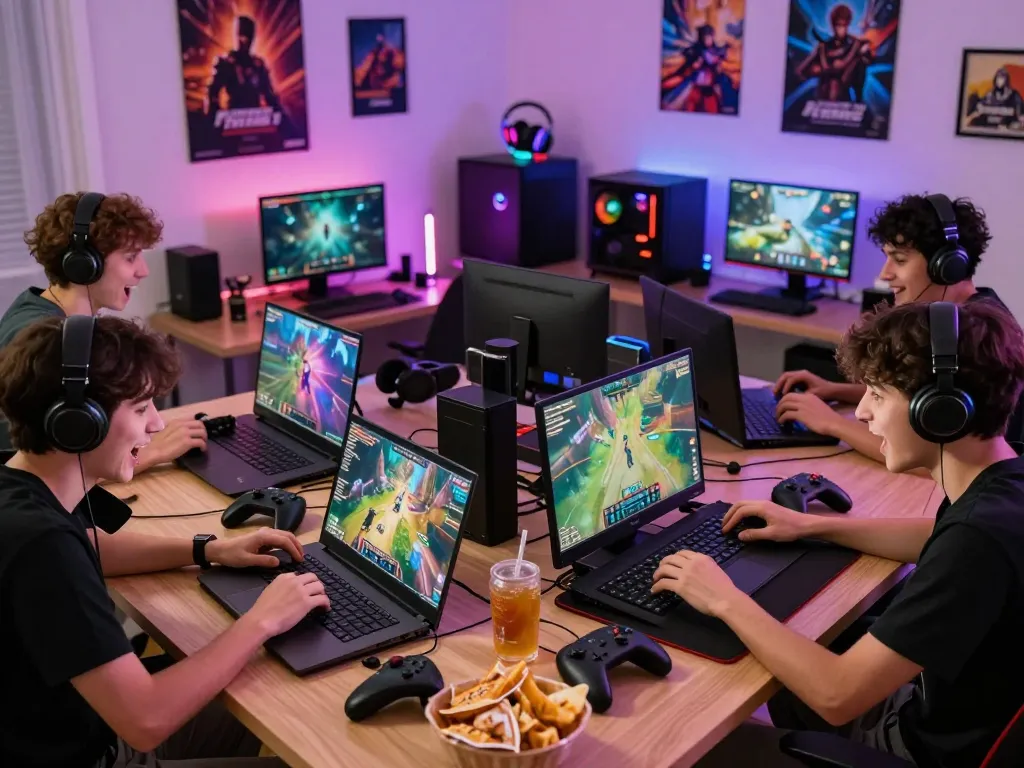 Players enjoying games on https://go999.de.com in a vibrant online gaming setup.