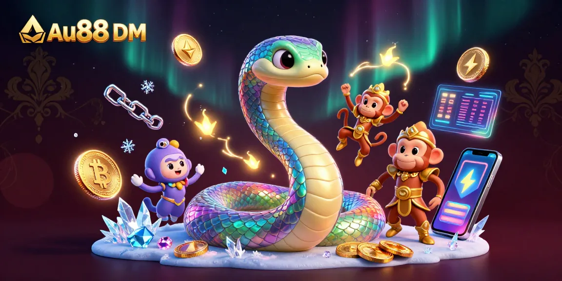 Experience thrilling wins at Au88 DM with vibrant casino elements and colorful characters.