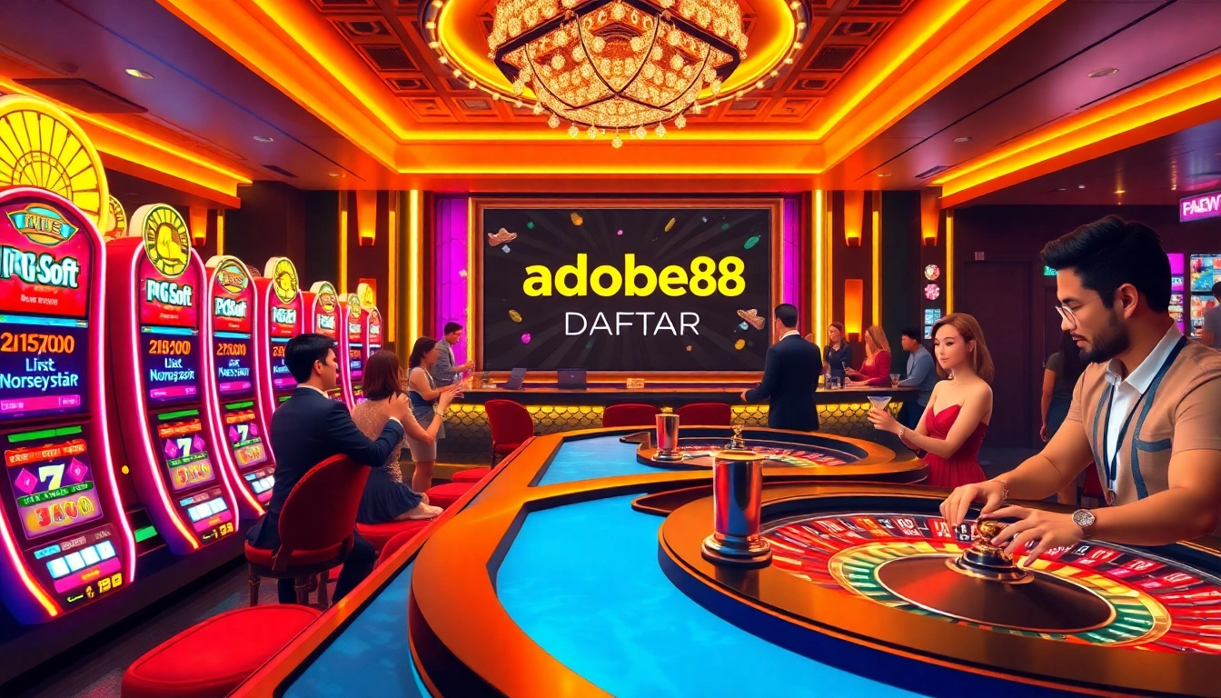 adobet88 daftar on vibrant slot machines showcasing exciting casino gaming experience
